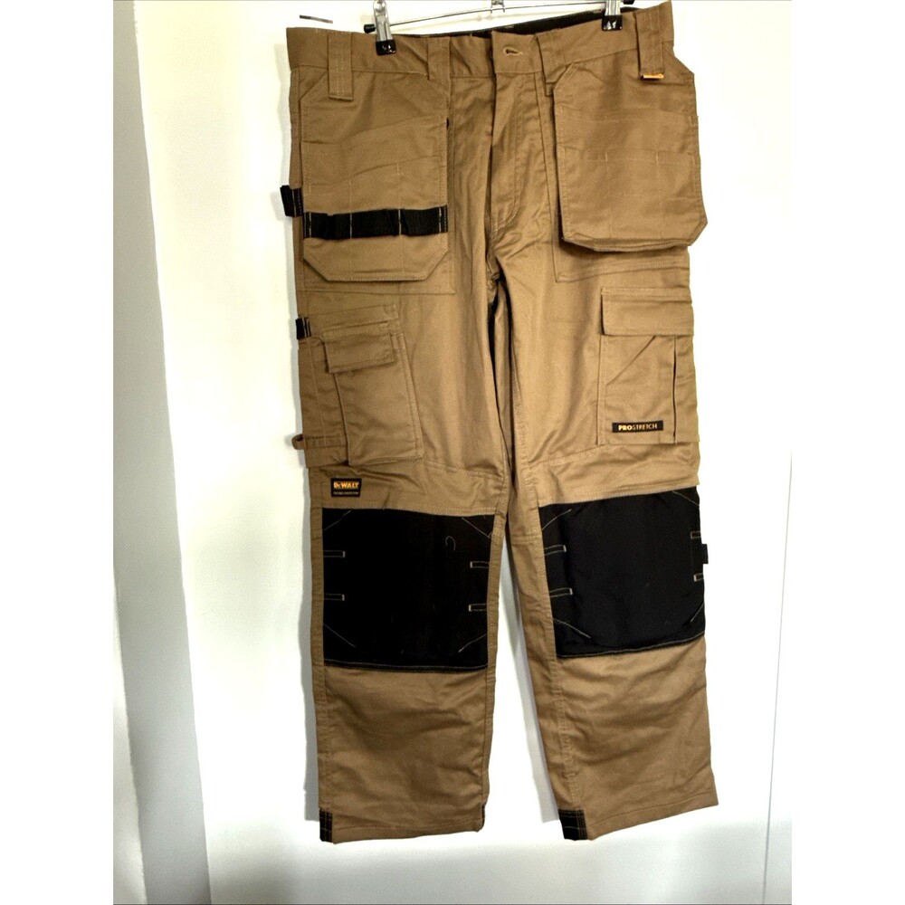 Dewalt Pro Tradesman Combo Men's 34 x 31 Brown Stretch Utility Knee Pads work EX